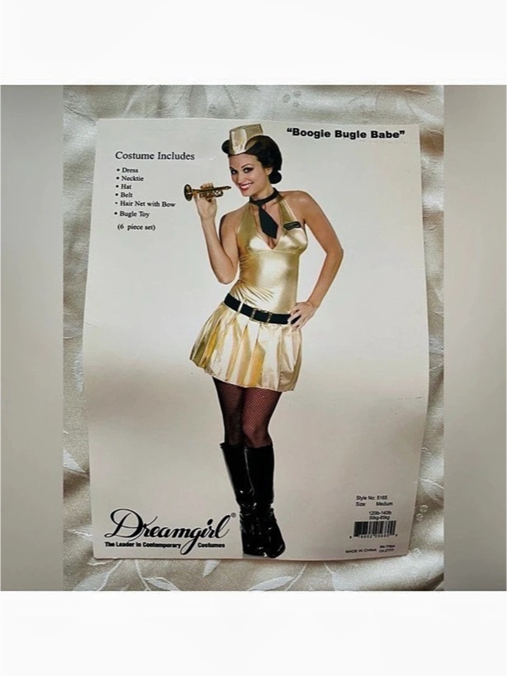 Dreamgirl Boogie Bugle Babe Costume White & Black NWT